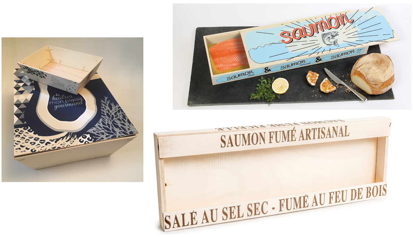 boites coffrets pour saumon, coffret cadeau